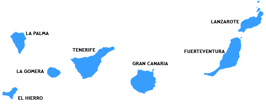 mapa simplificado de Canarias durante la conquista